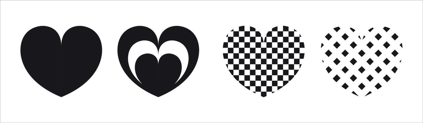 heart icons set vector