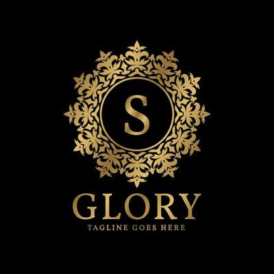 letter S glory crest luxury circular plants vintage vector logo design