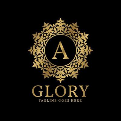 letter A glory crest luxury circular plants vintage vector logo design