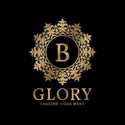 letter B glory crest luxury circular plants vintage vector logo design