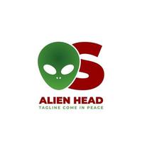 diseño de logotipo de vector de cabeza alienígena letra s