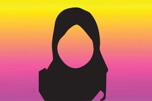 silhouette of woman veil with gradient background vector