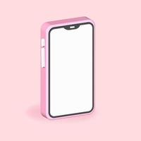 renderizado 3d de smartphone, maqueta de smartphone móvil con pantalla en blanco, ilustración vectorial vector