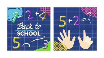 Web page design template for a mental math school, studio, math course, creative kids. Finger counting. Math. Modern design vector illustration concept for web and mobile website development.