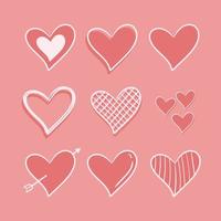 Collection Cute heart element vector set