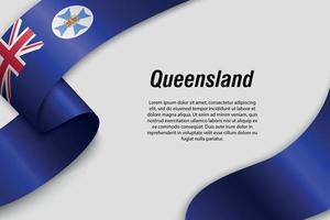 Waving ribbon or banner with flag State of Australia vector