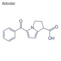 Vector Skeletal formula of Ketorolac.