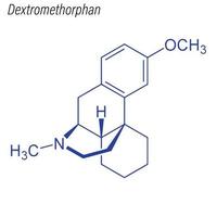 Vector Skeletal formula of Dextromethorphan.