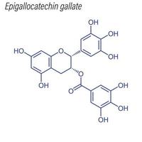 fórmula esquelética vectorial de galato de epigalocatequina. químico de drogas vector