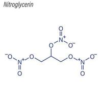 Vector Skeletal formula of Nitroglycerin.