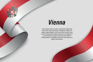 cinta ondeante o pancarta con el estado de bandera de austria vector