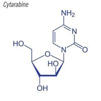 Vector Skeletal formula of Cytarabine.