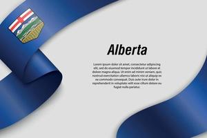 Waving ribbon or banner with flag Province of Canada vector