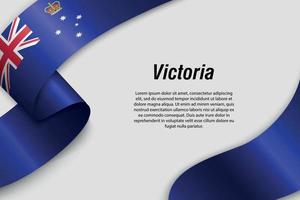 Waving ribbon or banner with flag State of Australia vector