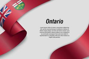 Waving ribbon or banner with flag Province of Canada vector