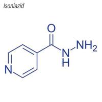 Vector Skeletal formula of Isoniazid.