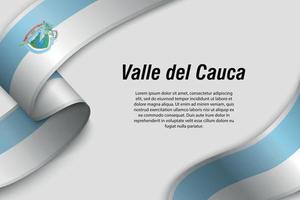 Waving ribbon or banner with flag Department of Colombia vector