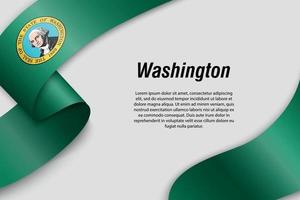 Waving ribbon or banner with flag vector