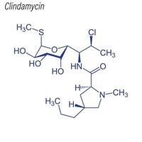 Vector Skeletal formula of Clindamycin.