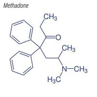 Vector Skeletal formula of Methadone.