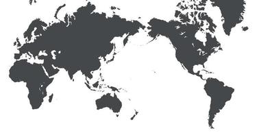 Pacific centered World Map vector