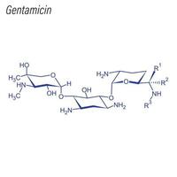 Vector Skeletal formula of Gentamicin.