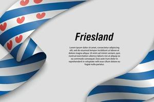 Waving ribbon or banner with flag Province of Netherlands vector