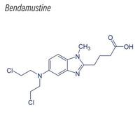 Vector Skeletal formula of Bendamustine.