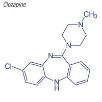 Vector Skeletal formula of Clozapine.