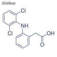 Vector Skeletal formula of Diclofenac.