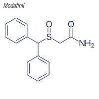 Vector Skeletal formula of Modafinil.