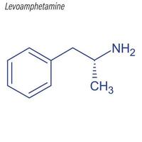 Vector Skeletal formula of Levoamphetamine.