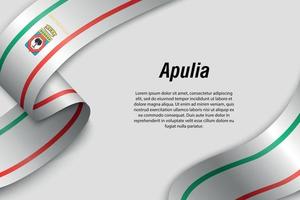 Waving ribbon or banner with flag Region of Italy vector