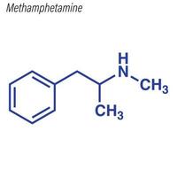 Vector Skeletal formula of Methamphetamine.