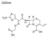 Vector Skeletal formula of Cefixime.