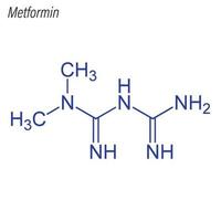 Vector Skeletal formula of Metformin.