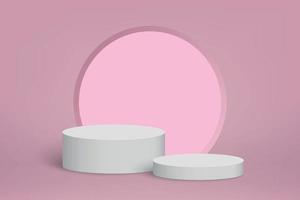 3d minimal scene with white podium, Cosmetic product  Template for your design vector