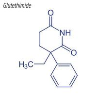 Vector Skeletal formula of Glutethimide.