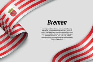 Waving ribbon or banner with flag State of Germany vector