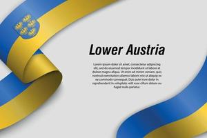 Waving ribbon or banner with flag  State of Austria vector