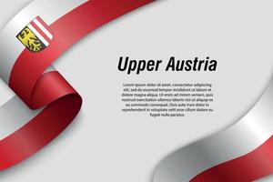 Waving ribbon or banner with flag  State of Austria vector