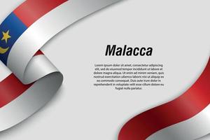 Waving ribbon or banner with flag State of Malaysia vector