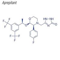 Vector Skeletal formula of Aprepitant.