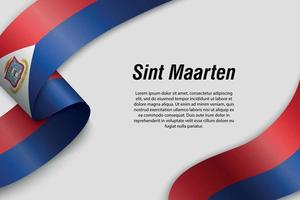 Waving ribbon or banner with flag Province of Netherlands vector