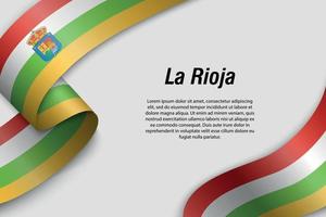 Waving ribbon or banner with flag Communities of Spain vector