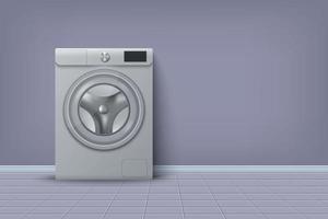 Realistic modern washing machine vector