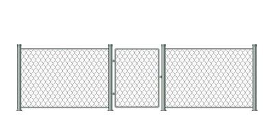 Realistic metal chain link fence vector