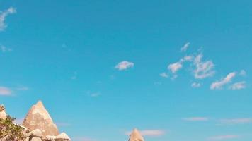 Till don reveal majestic love valley fairy chimneys panorama in Cappadocia . Turkey travel destination concept video