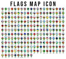 icono de mapa de banderas, mapa de todas las banderas vector