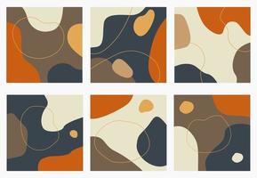 fondos abstractos de otoño con objeto de garabato. diseño vectorial moderno para álbumes de recortes, planificadores, felicitaciones, tarjetas, pancartas e invitaciones. vector